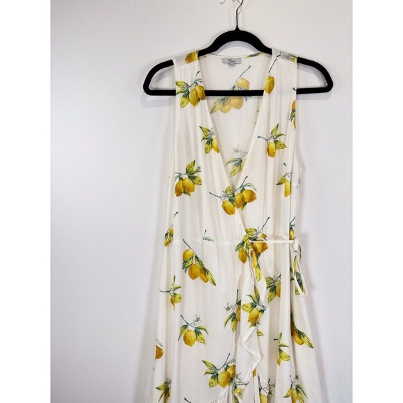 Rails Womens Dress White Lemon Madison Wrap V Neck Tank Sleeveless A Line Small - Picture 6 of 13